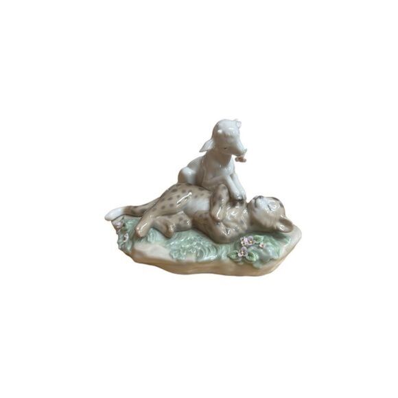 LLADRO " The Leopard Shall Lie Down with the Kid" #6926 Spain animal figurine - Picture 2 of 4